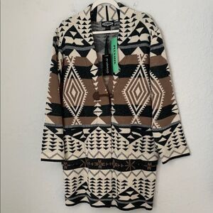 NWT Antrop. Oliver.O Women's Geometric Cardigan Boho Sweater Size 2X